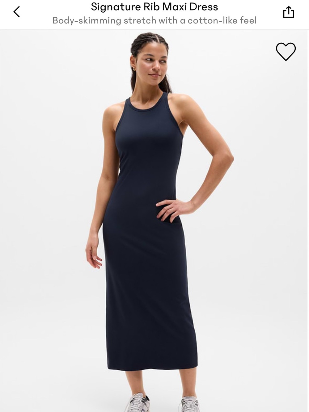 Athleta Navy Signature Rib Maxi Dress